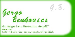 gergo benkovics business card